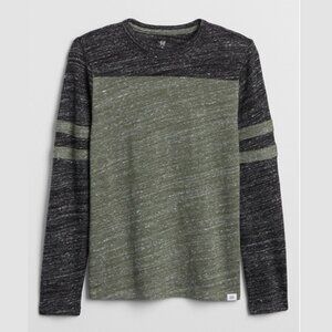 NEW GAP Kids Color Block Solid Marled Long Sleeve Stripe T-Shirt Top Tee L 10